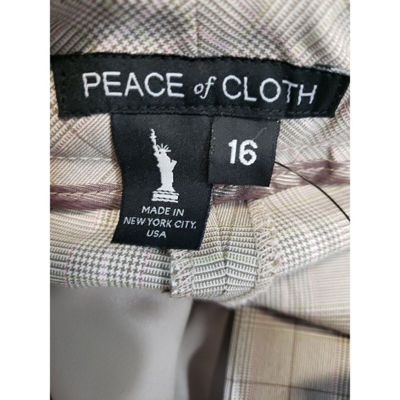 Peace of Cloth womens Beige check Career Dress Ankle Pants Women's Size 16 NWT - Picture 5 of 11